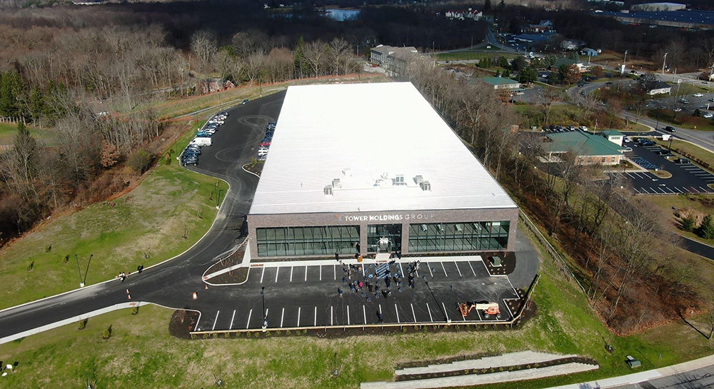The exterior of Tower Holdings Group’s Stewart Logistics Center located at 84 Hawkins Drive in the Town of Montgomery.